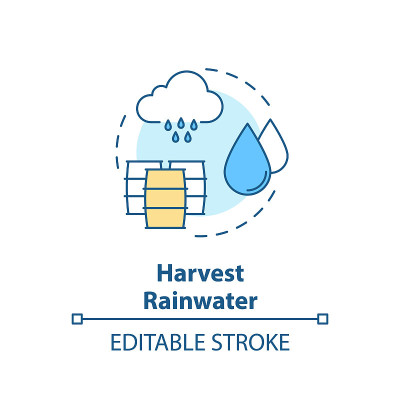收获雨水概念图标