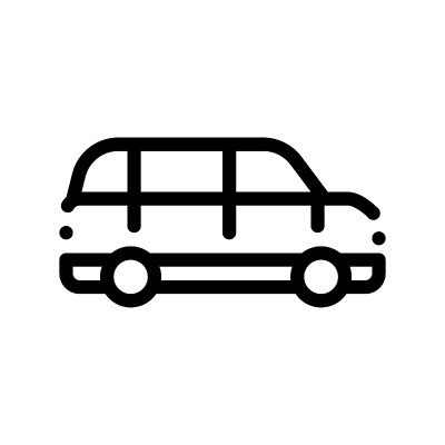 公共交通汽车矢量细线图标