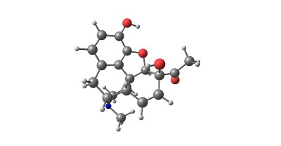 单乙酰吗啡分子结构孤立于白色