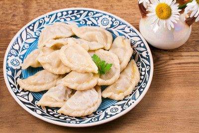 饺子，里面是牛肉。Varenyky, vareniki, pierogi, pyrohy