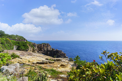 日本白滨吉野熊野国家公园山丹beki岩崖风景秀丽