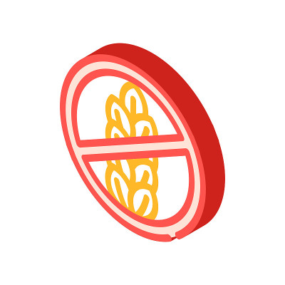 无麸质等距图标矢量插图