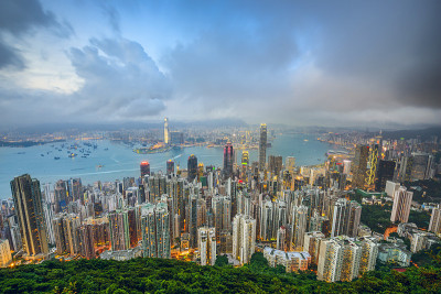 中国香港城市天际线