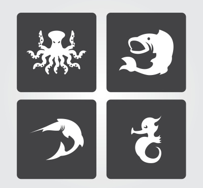 简单图标:海洋生物