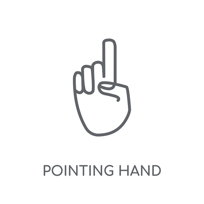 Pointing hand linear icon. Modern outline Pointing