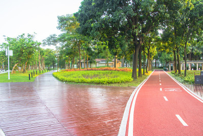 中国广东省江门市福山公园的跑道。