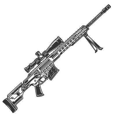 Vintage sniper rifle template
