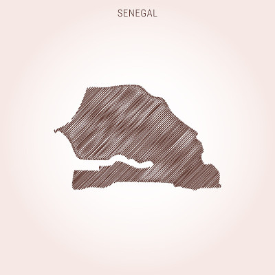 Scribble Map of Senegal Vector Illustration Design