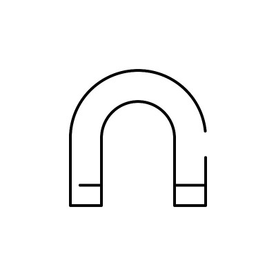 磁铁图标。移动概念和web应用插图的构建元素。细线图标用于网站设计和开发，应用程序开发