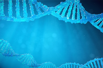 带有修饰基因的螺旋DNA分子。通过基因工程纠正突变。分子遗传学，3d插图