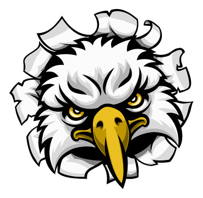 Eagle Mascot Face Ripping Through Background