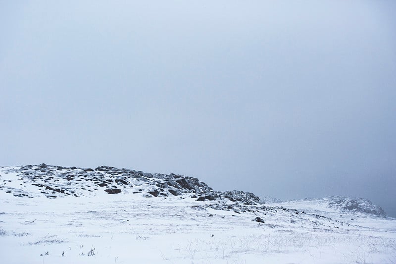 雪沙漠。科拉半岛冬季景观