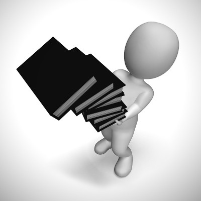 堆书阅读，以获得知识和素养- 3d插图
