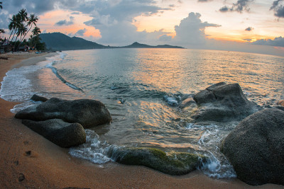 泰国苏梅岛拉迈海滩的海景