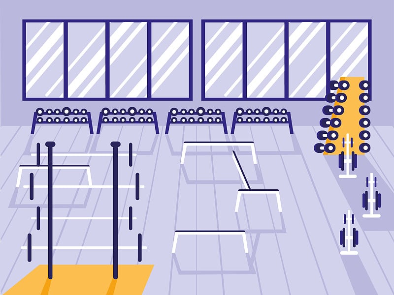 area for weightlifting in sport gym