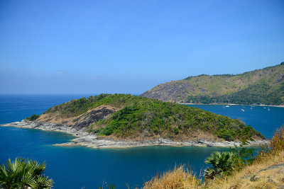 美丽的海景在蓬贴海角的观点，普吉岛，泰国
