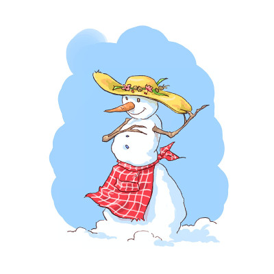 中国女人雪人