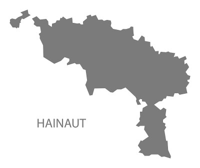 Hainaut比利时地图灰色