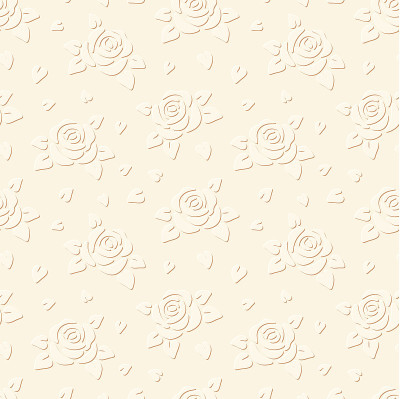 无缝压花背景与花。矢量插图。