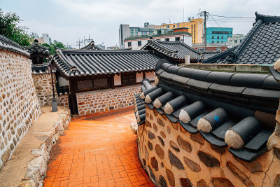 江花岛老村，永香宫韩国传统建筑，位于韩国仁川