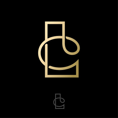 L和C字母。L、C黄金交织字。