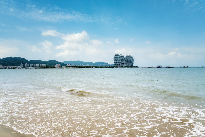 航拍海南岛风光和现代建筑