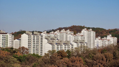 在韩国有太阳能电池板的公寓