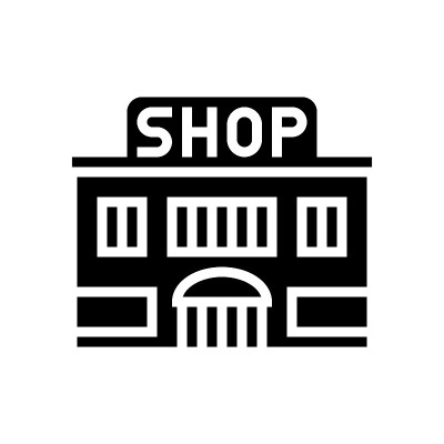 商店商店建筑字形图标矢量插图