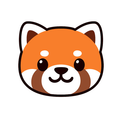 可爱的卡通小熊猫脸