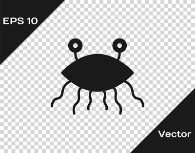 Black Pastafarianism icon isolated on transparent 