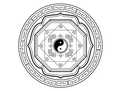 Magic team oriental style illustration