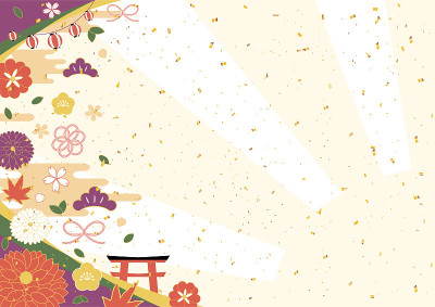 日本新年花的背景