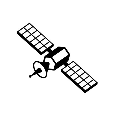 卫星图标矢量孤立在白色，标志和符号。