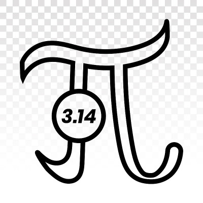 Pi 3.14数学数学常数符号或符号应用程序和网站的平面图标