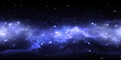 360度空间星云全景，等矩形投影，环境图。HDRI球形全景。星云和恒星的空间背景