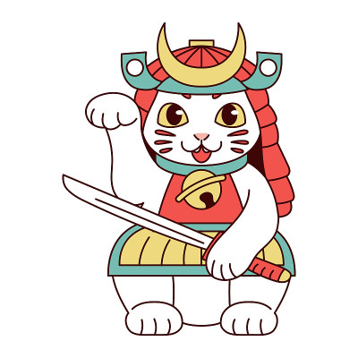 孤立的日本猫神猫幸运猫