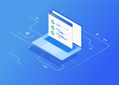 Flat isometric online voting concept. Questionnair