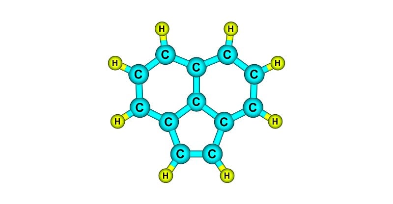 苊烯分子结构孤立于白色