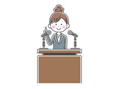 政治家演讲的插图。