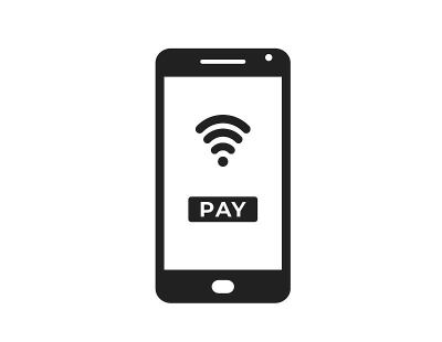 手机支付图标。Paypass和移动无线连接符号