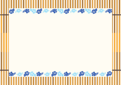日本芦苇屏风和纸与夏季画