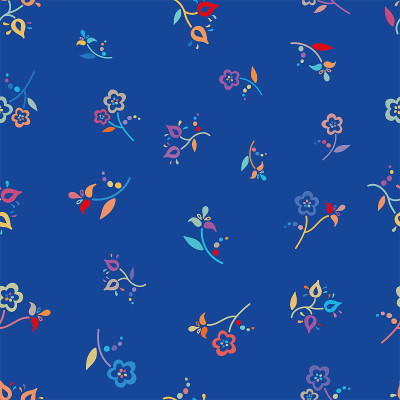 Colorful traditional folk flowers seamless vector 
