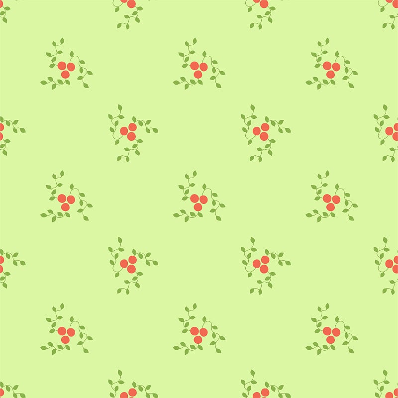 Seamless pattern. Mountain ash and viburnum. Vecto