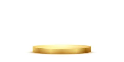 金色讲台孤立在白色背景上。矢量设计元素。