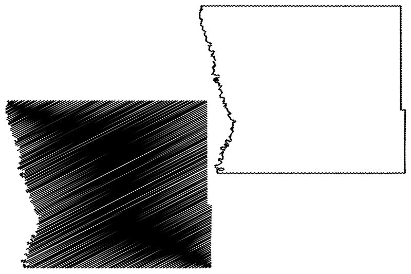 美国明尼苏达州基特森县(美国县，美国，美国)地图矢量插图，草稿基特森地图