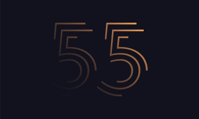 数字55 / 55矢量字体字母。
