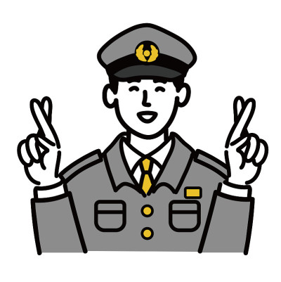 年轻男子警察交叉手指