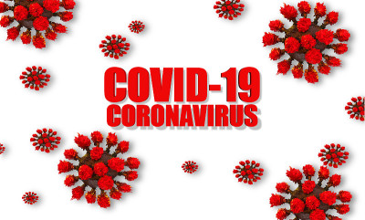 covid-19冠状病毒病毒空间为您的文本背景隔离- 3d渲染