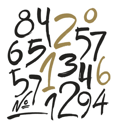 矢量套书法丙烯或墨水数字