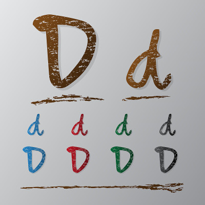 彩色的垃圾纹理字母图标字母d